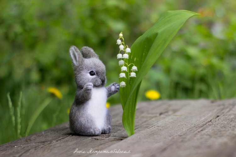 Заинька — Валяные игрушки из шерсти: сухое валяние (фото 8)