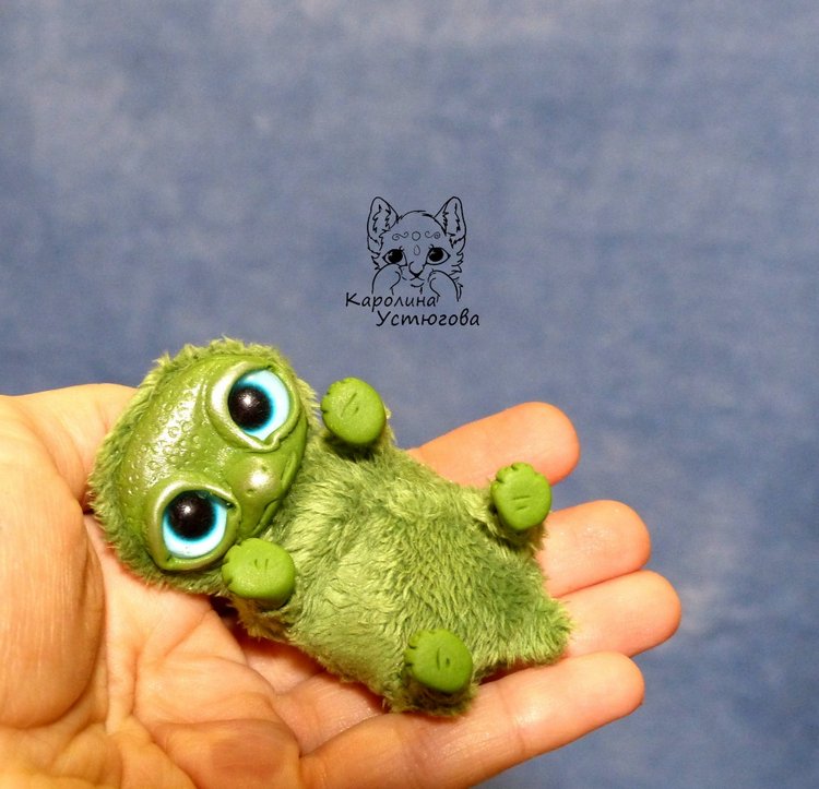 Черепашка Юля — Игрушки в смешанной технике (мех и глина): Арт (фото 6)