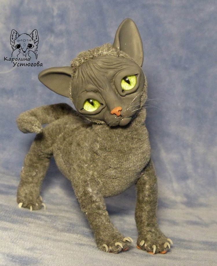 Сфинкс — Игрушки в смешанной технике (мех и глина): Арт