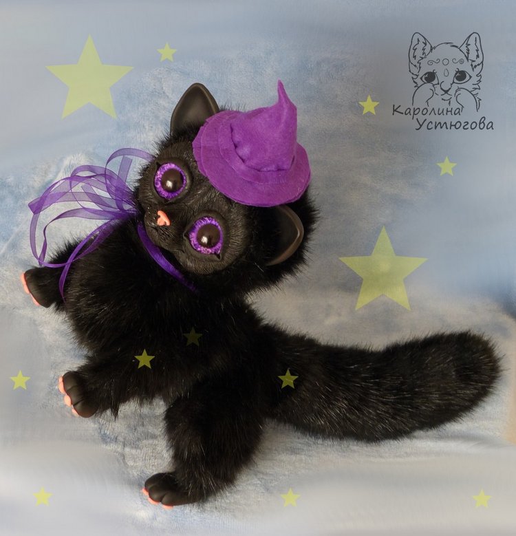 Ведьмин кот, история — Игрушки в смешанной технике (мех и глина): Арт