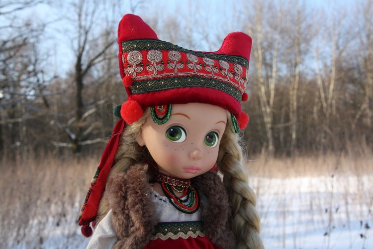 Русский народный костюм с кичкой для кукол Дисней Аниматорс (фото 7)