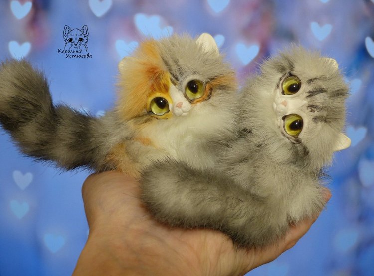 Котята породы: Керл — Игрушки в смешанной технике (мех и глина): Арт (фото 2)