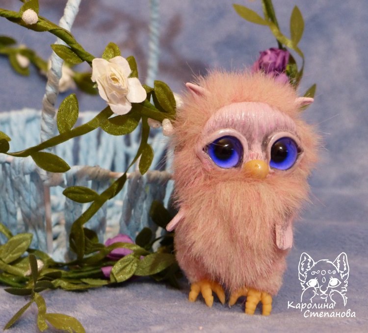 Совушка Бэрри — Игрушки в смешанной технике (мех и глина): Арт (фото 3)