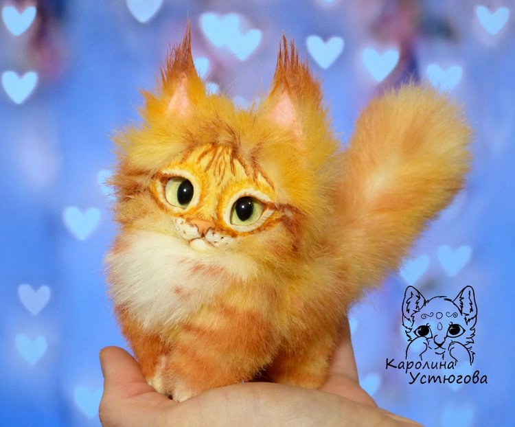 Котята Мейн-Куна — Игрушки в смешанной технике (мех и глина): Арт