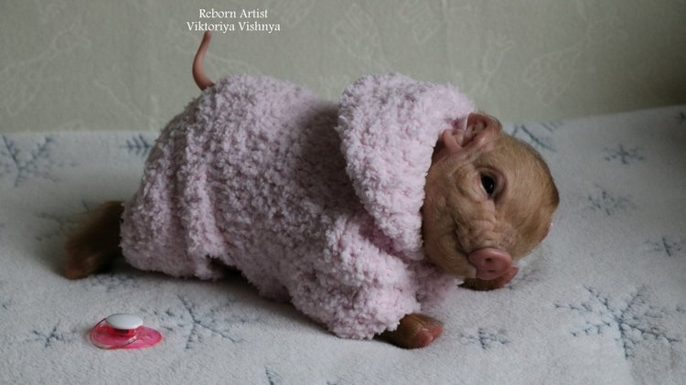 Поросенок Мила... куколка реборн Виктории Вишни (фото 5)