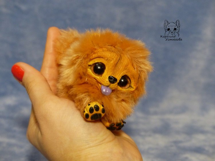 Щенок Чау-Чау — Игрушки в смешанной технике (мех и глина): Арт