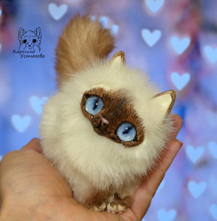 Мой маленький котенок — Игрушки в смешанной технике (мех и глина): Арт (фото 6)