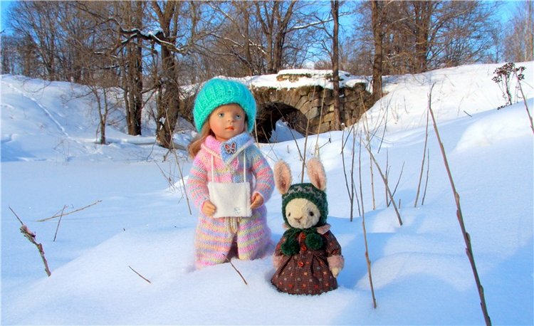 Зимняя прогулка Сони. Уникальная кукла от Сильвии Наттерер