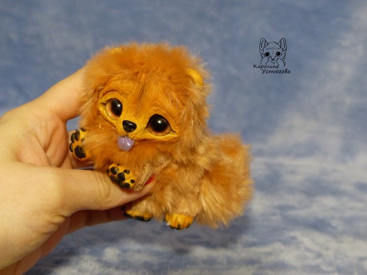 Щенок Чау-Чау — Игрушки в смешанной технике (мех и глина): Арт