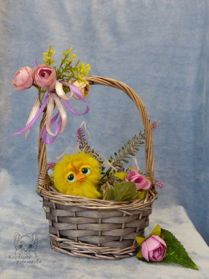 Утята, ждут весны — Игрушки в смешанной технике (мех и глина): Арт