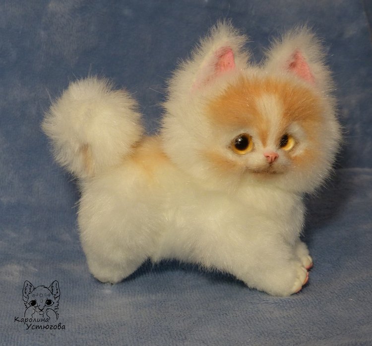 Щеночек Джейн. Хаски — Игрушки в смешанной технике (мех и глина): Арт (фото 3)