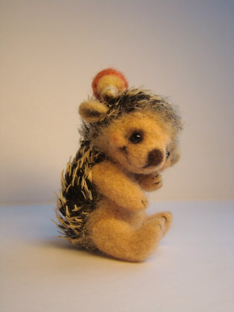 Весна, ёжики проснулись. Игрушки валянием из шерсти ручной работы (фото 4)
