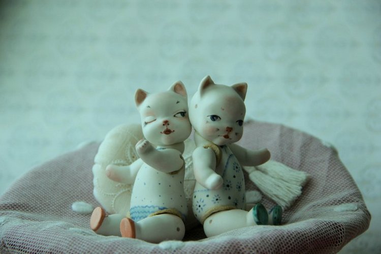 Новый проект "Кошка на ладошке". Фарфоровые куклы