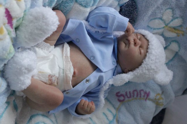 Спящий малышок Жульенчик. Куколка реборн Вишни Виктории