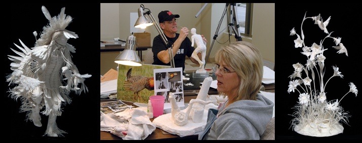 Живые композиции из бумаги от Аллена и Пэтти Экман, Allen and Patty Eckman