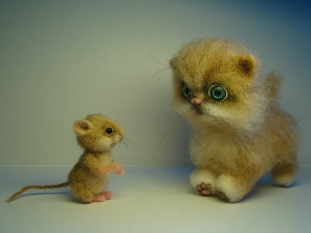 Кошки-мышки. Игрушки валянием из шерсти (фото 4)