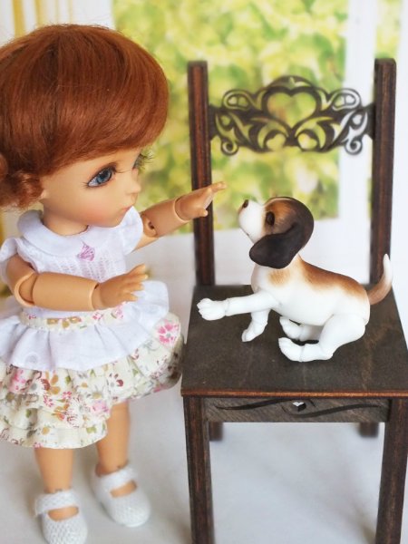 Лола и её любимчик щенок | Бэйбики Лола и её любимчик щенок — Куклы Latidoll (Лати): BJD (БЖД) (фото 3)