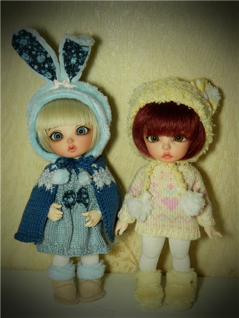 Малышки: зайка и котенок — Одежда и обувь для кукол BJD (БЖД): 1/3