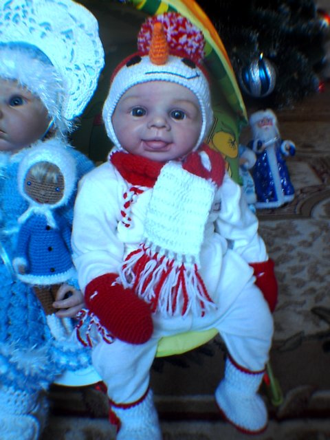 Снегурочка реборн Лола и веселый снеговик Ларс (фото 7)