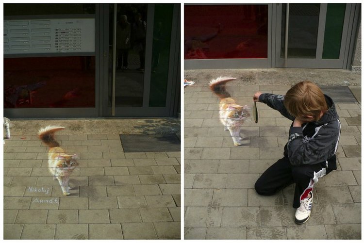 Объемная ЗD живопись на асфальте от художника Николая Арндта