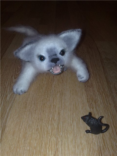 Новенький кот! Игрушка валянием из шерсти (фото 6)