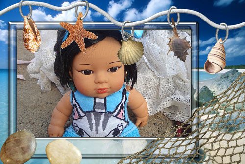 Танюшка на пляже. Кукла из Испании фирмы Rauber