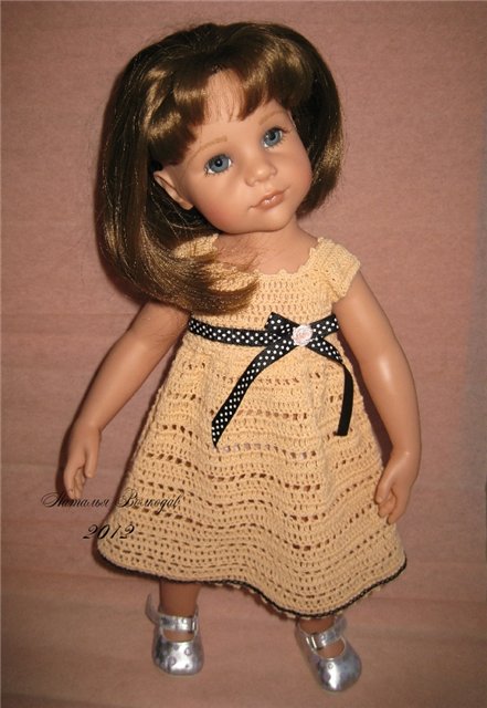 Платья цвета крем-брюле, куклы Гётц (фото 5)