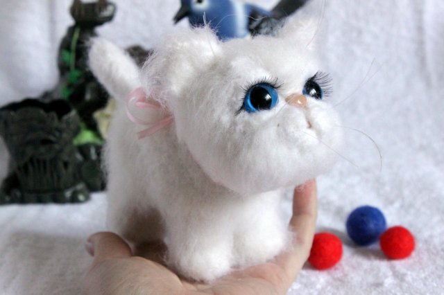 Моя кошечка валянием из шерсти готова