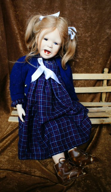 Фарфоровая авторская кукла "Забияка" - рыжий лучик Весны (фото 8)