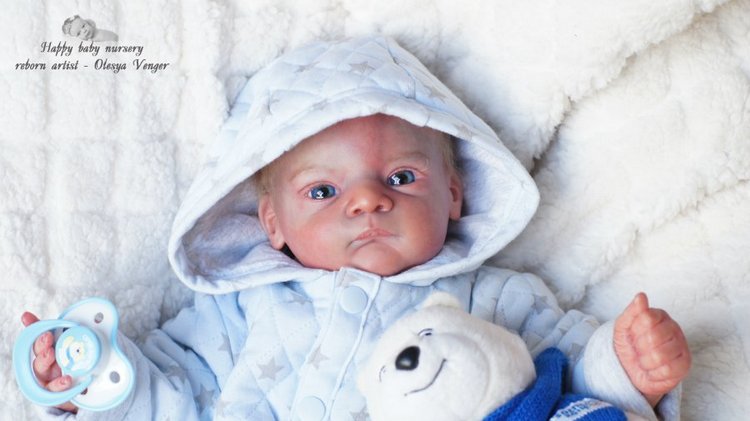 Златовласый малыш с глазами цвета незабудок. Мой Максюша, кукла реборн Олеси Венгер