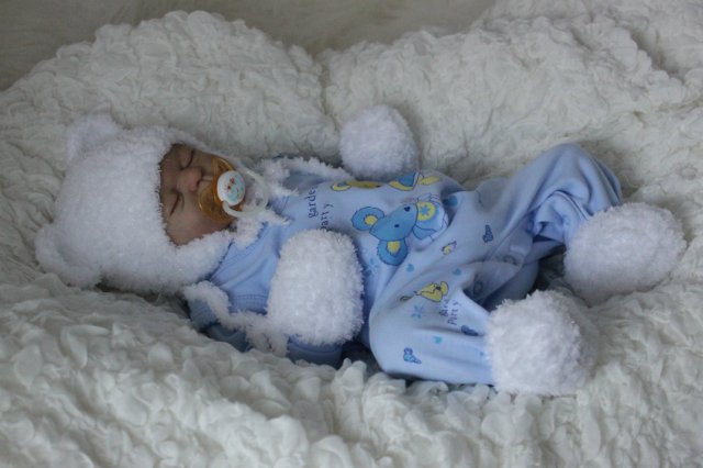 Спящий малышок Жульенчик. Куколка реборн Вишни Виктории