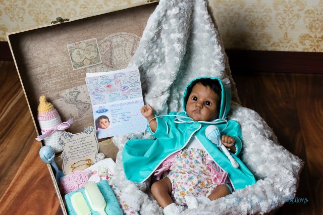 Этническая крошечка реборн, прототип PIXIE скульптора Bonnie Brown