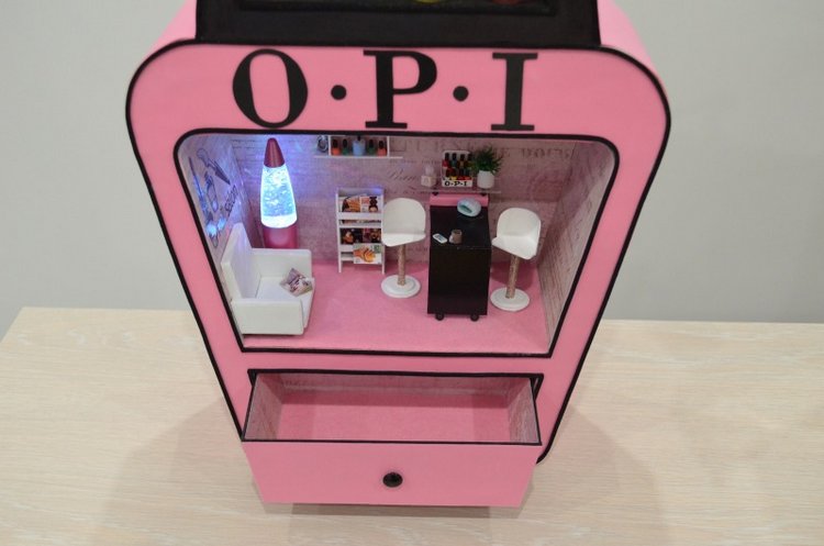 Полочка с миниатюрой "Маникюрный салон"+шкатулка+светильник (фото 7)