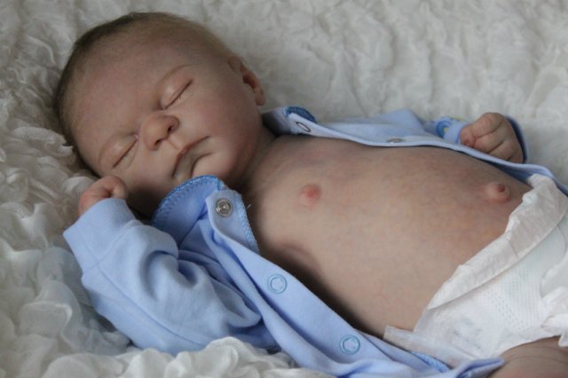 Спящий малышок Жульенчик. Куколка реборн Вишни Виктории