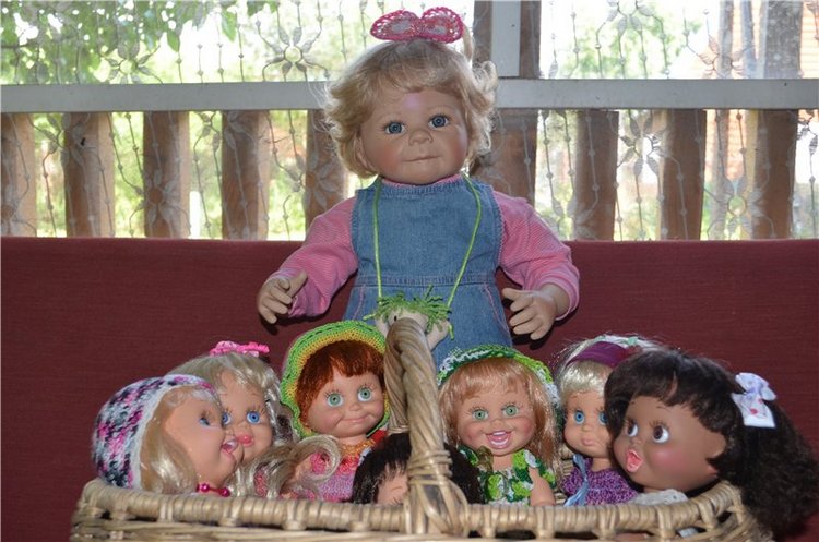 Фэйсинки и Майя на даче — Куклы Galoob Baby Face (Фейсинки): винтаж 90