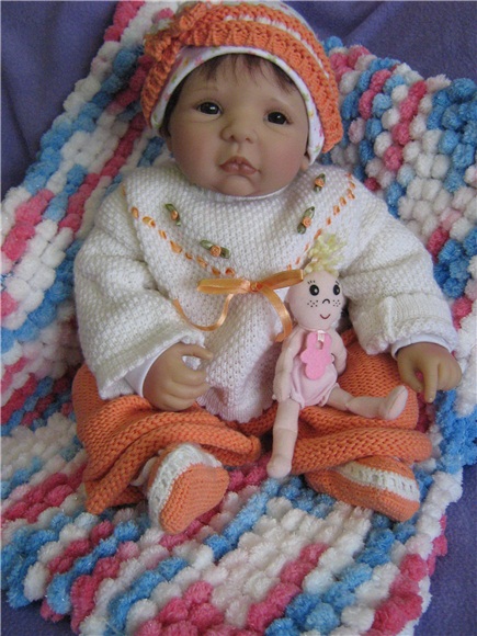 Пледик "помпончик" и куколки