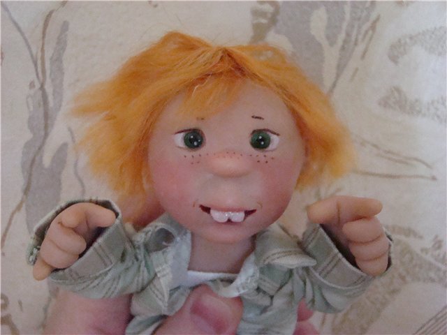 Мастер-класс от Ирины Кондрашовой - Мои куклы из пластики и проволочного каркаса. Сорванец и паинька (фото 10)