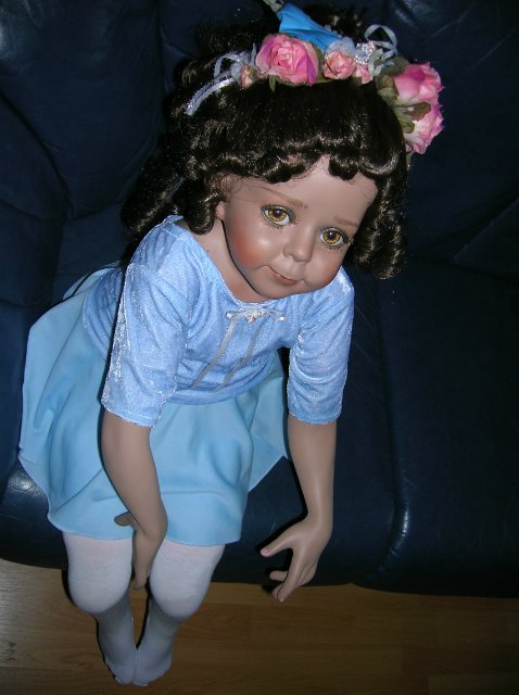 Голубая танцовщица или Магия балета. Фарфоровая коллекционная кукла от Донны Руберт