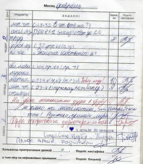 О веселом! Шедевры школьных дневников) Осторожно! очень смешно)