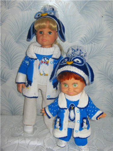 Вот такие мы пингвины))) Теплая одежда для кукол Готц (50 см) и фэйсинок