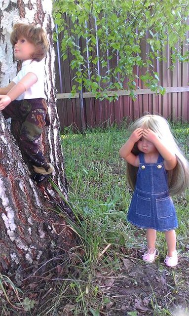 Как Лиза и Мишка отдыхали на даче. Куклы Kidz' n Cats