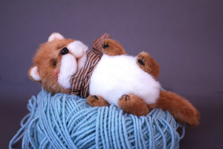 Три толстячка. Медвежата и котенок - игрушки ручной работы