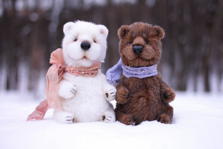 Три толстячка. Медвежата и котенок - игрушки ручной работы (фото 2)