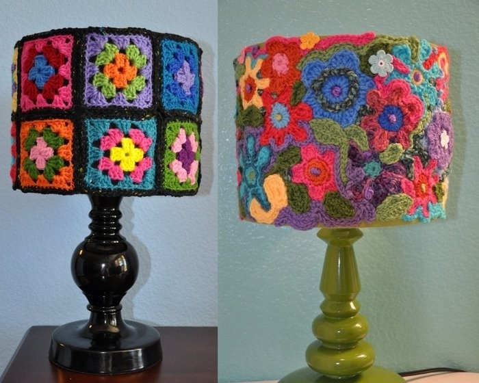 Абажуры из вязаных салфеток