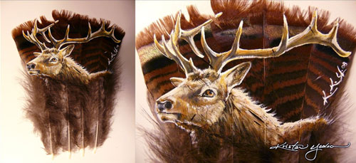 Необычная живопись. Рисунки на перьях - by Julie Thompson (Джулия Томпсон) (фото 4)