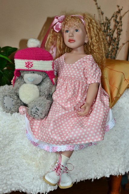 Платье в горошек. Коллекционная кукла Zwergnase, Eugenia (фото 8)