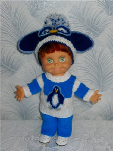 Вот такие мы пингвины))) Теплая одежда для кукол Готц (50 см) и фэйсинок (фото 2)