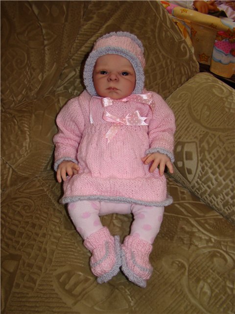 Сердечки для моей зайки.Вязанная одежда для кукол | Бэйбики Сердечки для моей зайки.Вязанная одежда для кукол