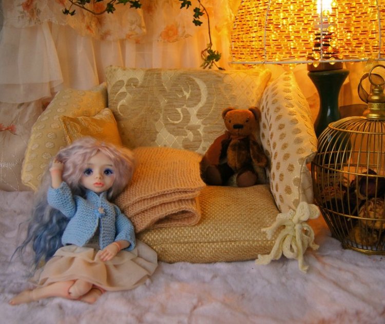 Очень мягкая мебель для кукольного интерьера. Уютная фотосессия с продолжением (фото 10)