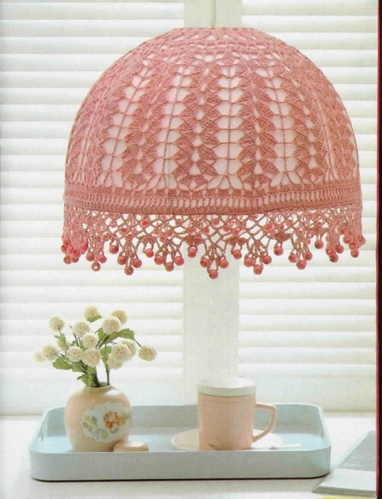 Абажуры из вязаных салфеток